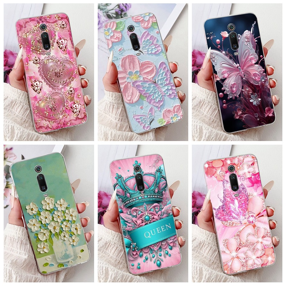 Ốp Lưng Cho Xiaomi Redmi K20 Pro Mi 9T Vỏ Điện Thoại Hoa Đẹp Trong Suốt Silicon Mềm Ốp Lưng Cho Xiao