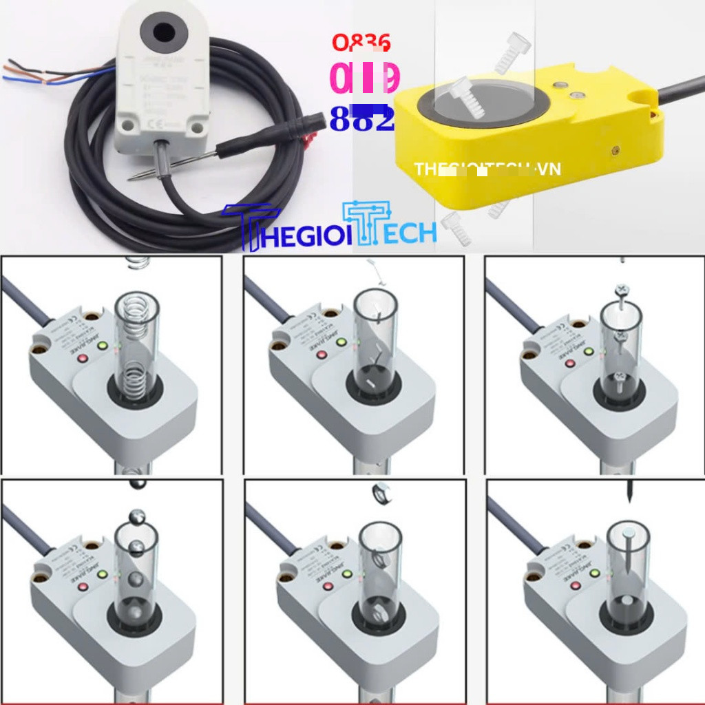 Cảm biến Tiệm Cận Vòng lỗ tròn Phát Hiện vật thể Kim loại trong đường ống 6 8 10 12 15 BHA08NZ 1BHA0