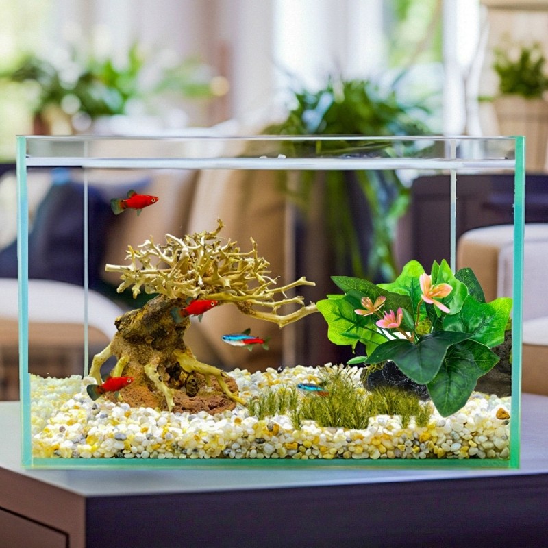 YU Fish Habitat Phong cảnh nhân giống nghệ thuật Nhựa Trang trí bể cá