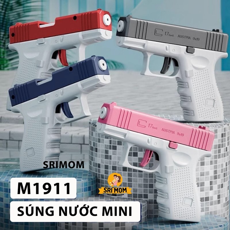 Đồ chơi súng phun nước mini M1911 đồ chơi mùa hè dành cho bé giải trí vận động ngoài trời