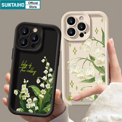 Suntaiho Thanh Lịch Và Văn Học Lily of the Valley Họa Tiết Hoa Văn Bản Ốp Điện Thoại Silicon Mềm Chống Sốc Cho iPhone 11 12 13 14 15 16 Pro Max IP 7 8 Plus Iphon X XS XR XsMax
