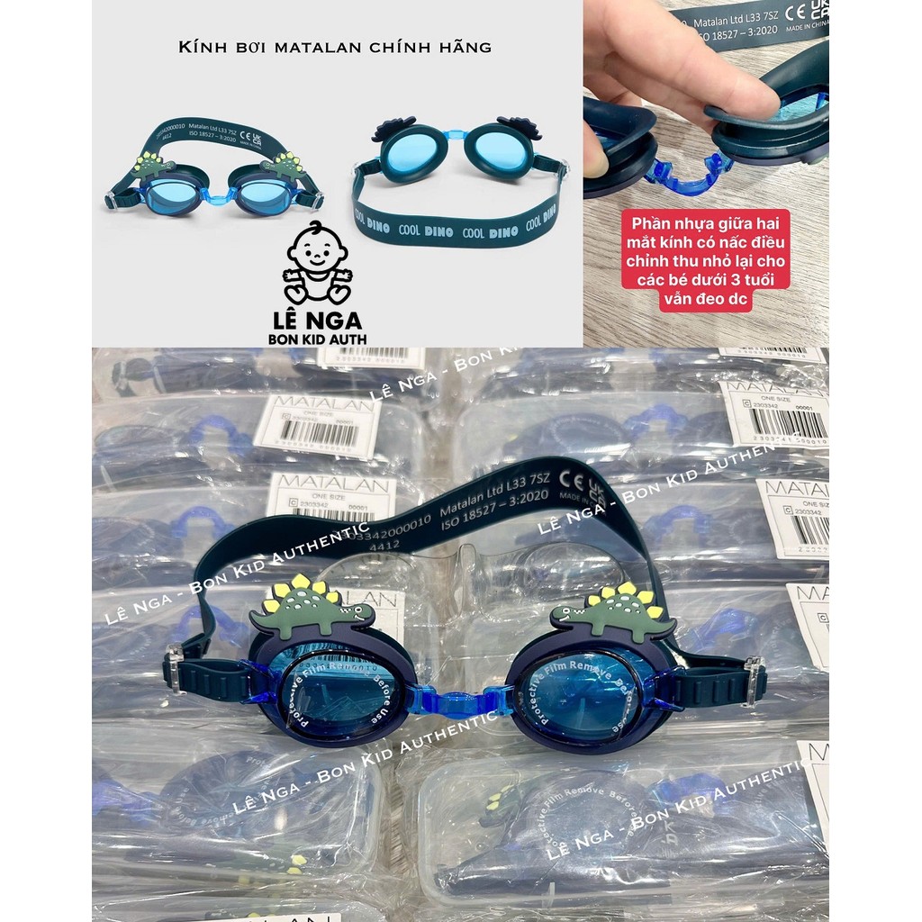 [BONKID] Kính bơi cho bé MATALAN vòng chun quanh đầu có chỉnh được