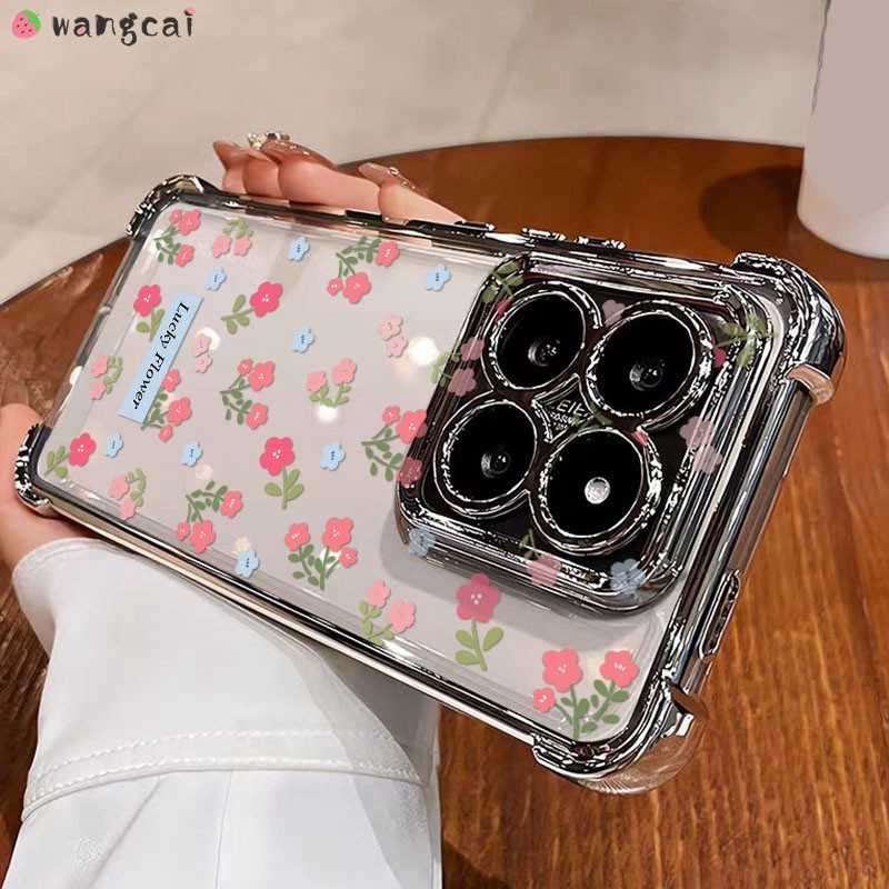 Dành Cho Xiaomi 15 14 14T 13 13T Pro Ultra Xiaomi15 Ốp Điện Thoại Hồng Xanh Hoa Nhãn Hoa Dễ Thương M