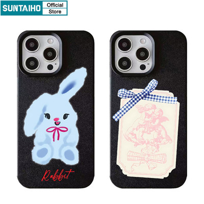 Suntaiho Ngộ nghĩnh Vỏ Độc Đáo Hoạt Hình Họa Tiết Nơ Thỏ Vỏ Điện Thoại Cho Iphone 16 15 14 13 12 11 Pro Max IP 7 8 Plus Iphon X Xs XR Xs Max Silicon Mềm Cao Cấp Chống Sốc Ốp Lưng