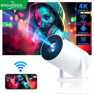Máy chiếu Mini GOOJODOQ có chân đế cao 270° Máy chiếu thông minh Android 11 Free Angles
