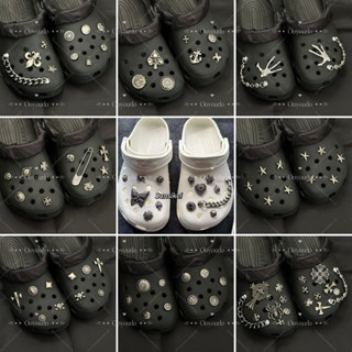 [Metalpunk Dark Retro Phong cách Baroque] Bộ phụ kiện Viral s Charm Crcs làm tắc nghẽn Viral Set Crcs Charms Pins 3d s chất lượng cao