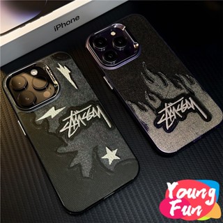 Ốp Cao bồi in Printed jeans iPhone 16 15 Pro Max 14 XR 13 11 12 Pro Max 8 7 6 6S Plus X Xs Max Se 2020 13 12 11 Mạ  Kim Loại Thoáng Mát Sáng Tạo Hợp  Thương Hiệu Silicon Mềm thương hiệu thời trang thương hiệu cao cấp