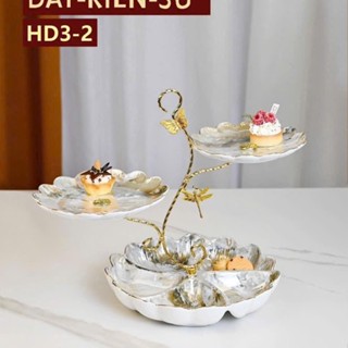  Khay Đựng Bánh Kẹo Hoa Quả Tết Bằng Sứ Màu Vân Đá Nhiều Mẫu 