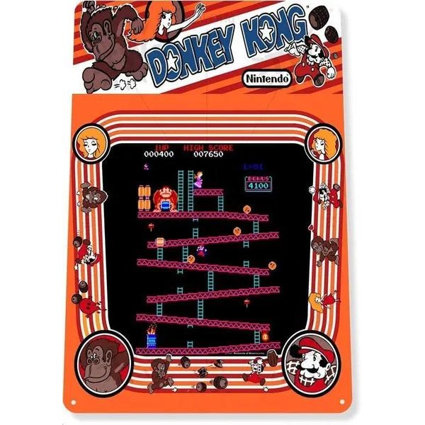 Tín Hiệu Donkey Kong Arcade Shop Phòng Trò Chơi Nghệ Thuật Marquee Kim Loại Trang Trí 30 * 40cm
