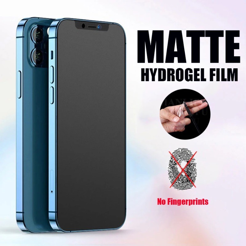 IPhone 13ProMax 13Mini 12ProMax 12Mini 2 Chiếc Full Cover Matte Frosted Soft Hydrogel Film Cho iPhon
