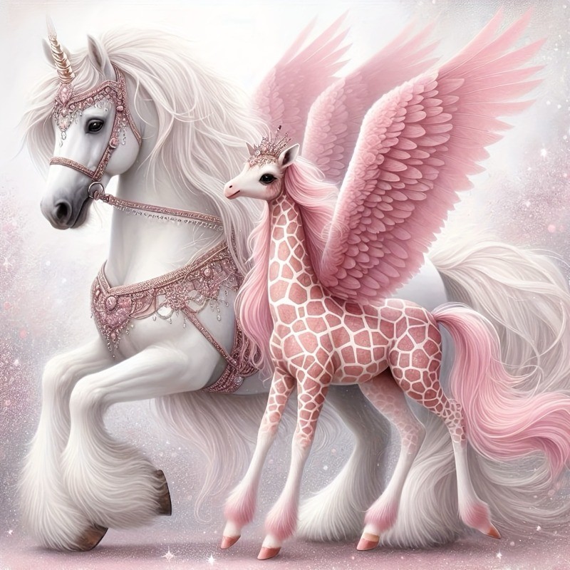 D DIY Pink Animal Giraffe Wings Unicorn Diamond Painting Kit, Ramadhan Women 's Day Wedding Easter C