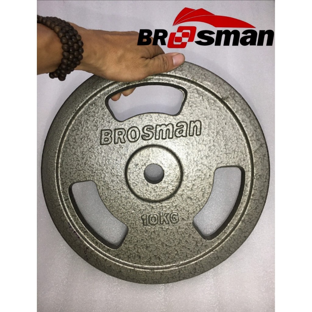 Tạ miếng 10kg Brosman sơn tĩnh điện cao cấp nhập khẩu cao cấp, tạ miếng sắt 10kg, tạ bánh sắt phi 25
