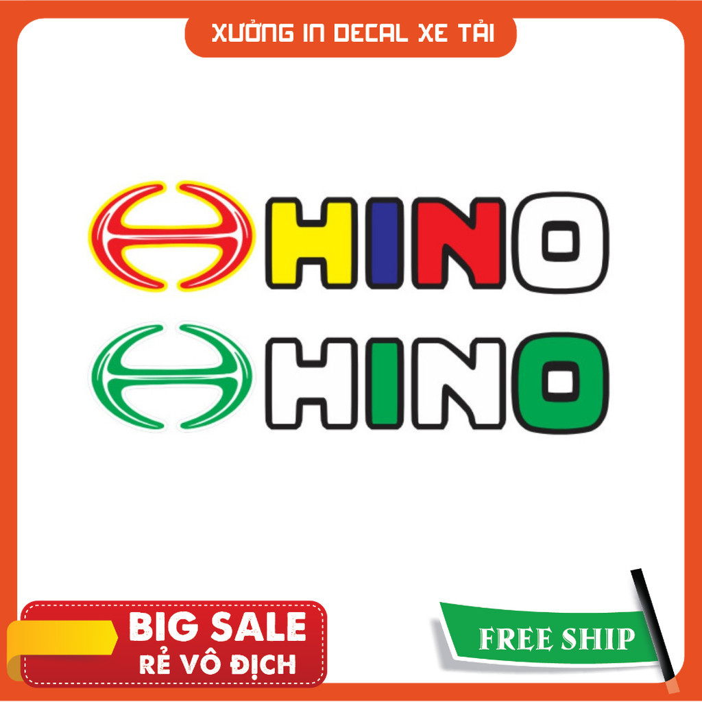Tem chữ HINO dán xe tải (sl: 1 tem)