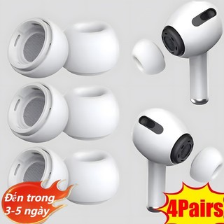 [Đến 3-5 ngày] Đầu silicon thay thế AirPods Pro | Đệm thân thiện với da 4 kích cỡ có lỗ thông hơi giảm áp, Chất lượng âm thanh nâng cao & Thiết kế vừa vặn an toàn (Trắng)