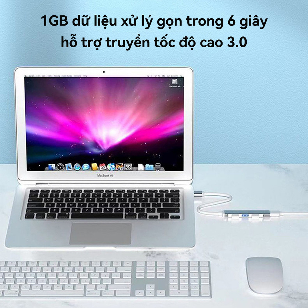 -CLUBLU- HUB Bộ Chia Cổng Chuyển Đổi USB3.0 to Type-C Lighting 4in1 cho PC MacBook Laptop Điện Thoại | BigBuy360 - bigbuy360.vn