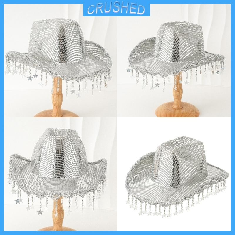 Crush Disco Cowboy Hat Shimmering Star Hat cho tiệc Cocktail độc thân