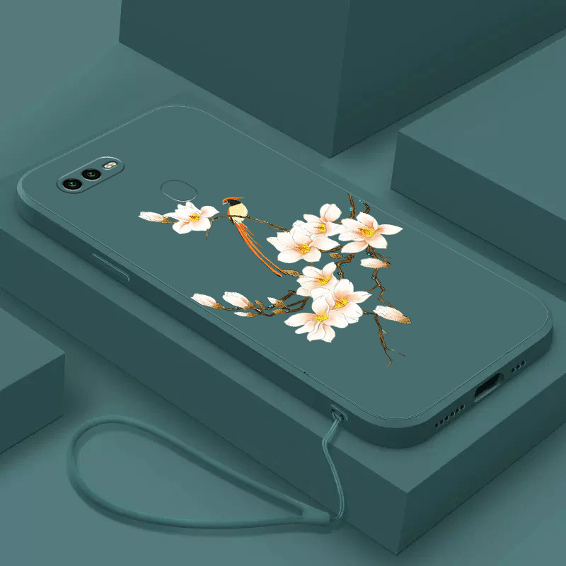 Tpu vẽ hoa và chim OPPO A5S-OPPO A7-OPPO A12-OPPO F9-OPPO F9 Pro