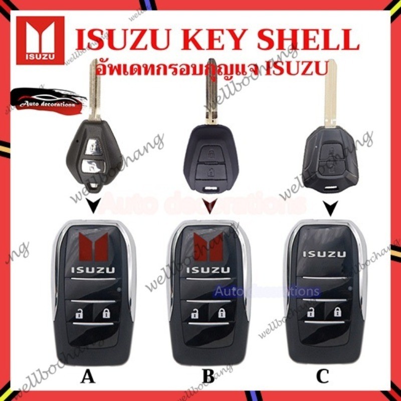 Khung chìa khóa điều khiển từ xa có thể gập lại cho Isuzu D max mu-7 mu-x x-series Isuzu 2007-2025 V