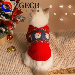 Áo len thú cưng ZGECB, Quần áo mèo con, Quần áo dệt kim chất lượng cao Ấm áp mềm mại cho thú cưng năm mới
