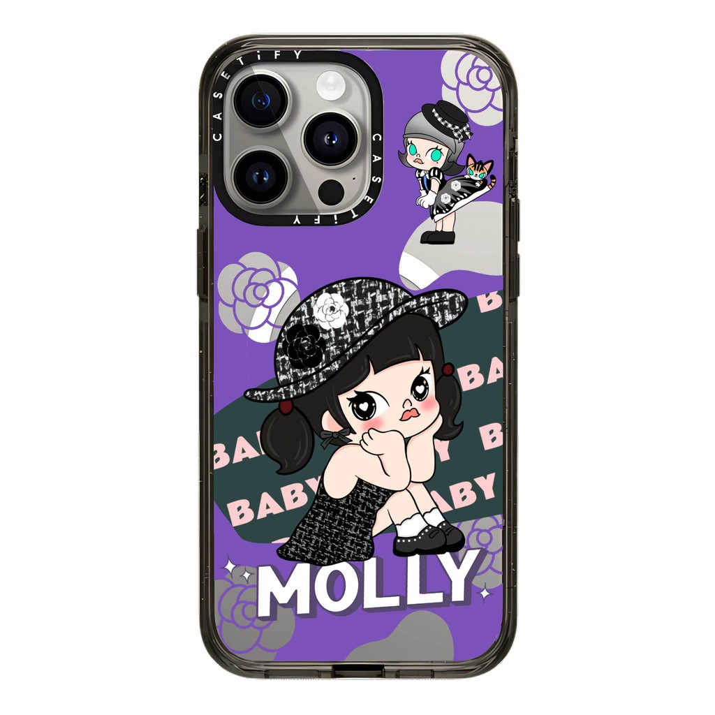 2.5 Acrylic Từ Khắc Bong Bóng Mart DIMOO MOLLY Protecitive hard Case Cho iPhone 16 15 14 13 12 11 Pr