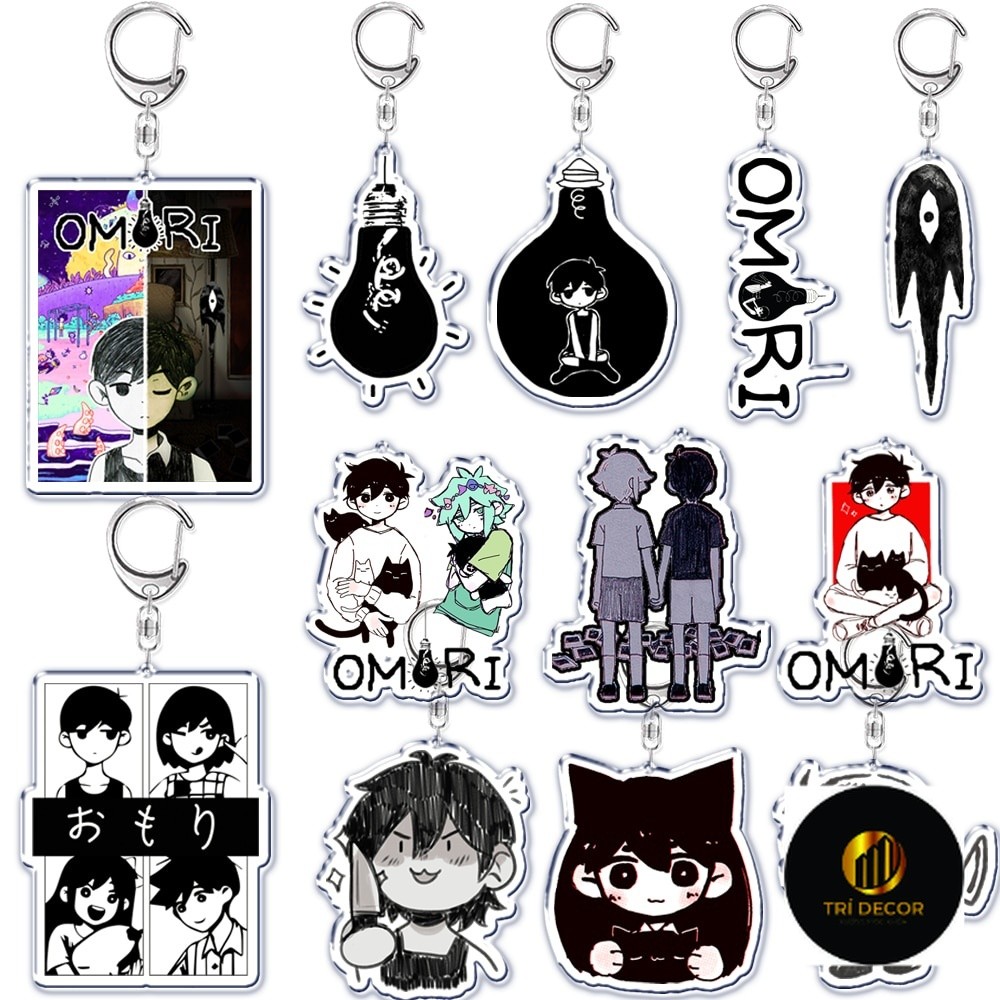 Móc khoá 2023 New Game Omori Acrylic Móc Khóa Cho Túi Mặt Dây Chuyền Manga Phụ Kiện Trang Sức Quà Tặ