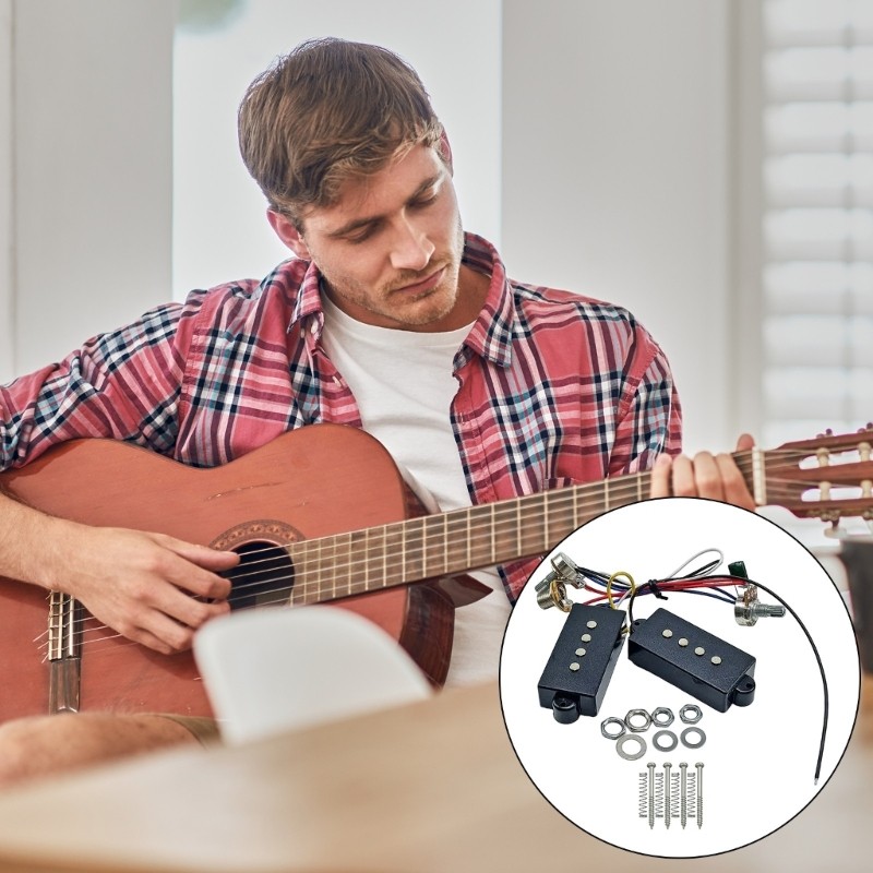 Mya Điện Bass Preamp Dây Mạch Pickup Thay Thế Đàn Guitar Bass Âm Điều Khiển Dây Dây 4 Dây Bass Picku