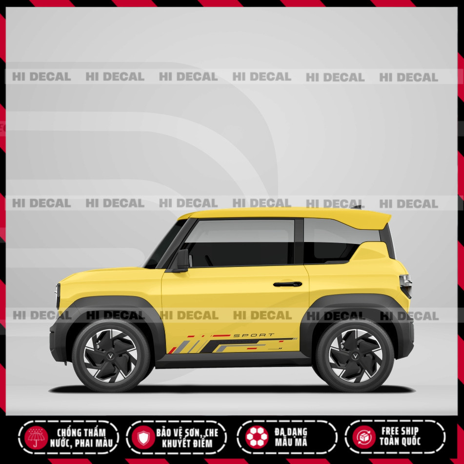 Tem dán xe VF3 - Decal đơn giản dán xe - Hi Decal (VF3HD)