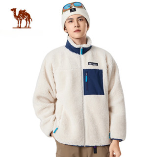 CAMEL CROWN Áo khoác lông cừu nam mùa đông Plus nhung dày Áo khoác lông cừu ấm áp thông thường