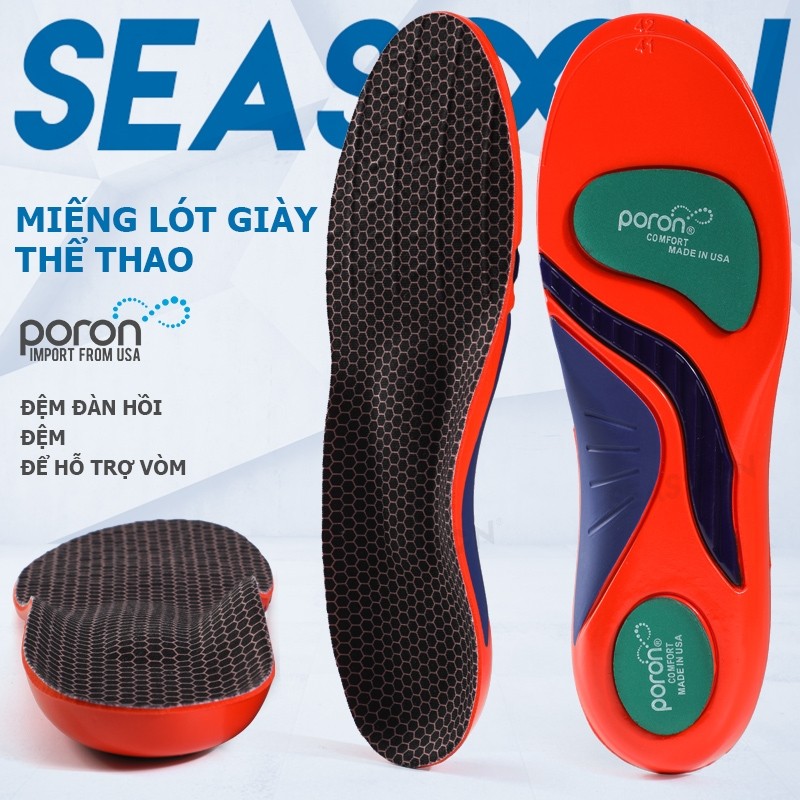 Giày lót giày Hấp thụ sốc Poron Đế Giày Hỗ Trợ Vòm Chân Phẳng Giảm Đau Gót Chân Đệm Giày Chống Sốc