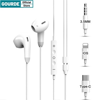  Tai nghe Gourde có micrô Giao diện L   Type-c cho IPhone 15 14 13 12 11 X 7 8 6 Plus Tai nghe Bluetooth có dây trong tai 