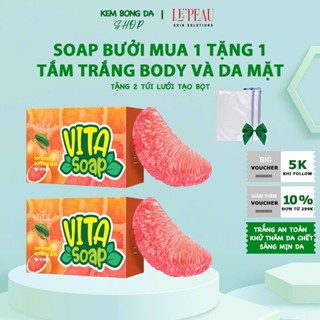 [MUA 1 TẶNG 1] Soap Bưởi Xà Bông Vita Soap 85g - Tắm Trắng Mặt & Body, Tẩy Da Chết, Dưỡng Sáng Da Tự Nhiên | LE'PEAU