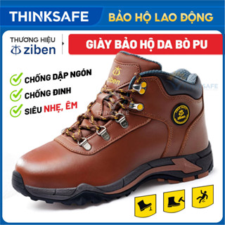 Giày bảo hộ Hàn Quốc ZIBEN 188, chất da cao cấp, chống đinh, chống va đập Bốt cao cổ thời trang, giày ziben chính hãng