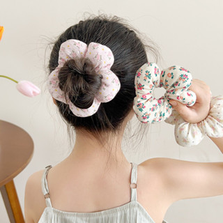 Hoa In Hình Hoa Hình Hoa Tóc Dây Scrunchies Đuôi Ngựa Dây Buộc Tóc Mũ Phụ Kiện Tóc