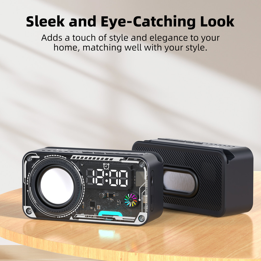 Loa không dây Bluetooth 5.3 GOOJODOQ Thiết kế cơ học có màn hình LED hiển thị thời gian Loa di động | BigBuy360 - bigbuy360.vn