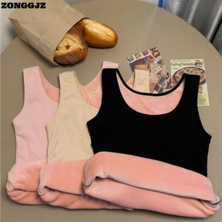 Áo lót giữ nhiệt ZONGGJZ, Áo sơ mi nhung liền mạch dành cho nữ, Áo Vest không tay ấm áp thời trang mùa đông