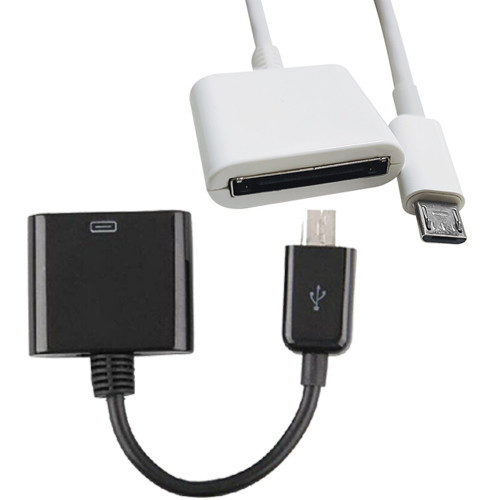 30 Pin Nữ Sang Micro USB Nam Cáp Sạc Dữ Liệu Cho Apple iPhone 3GS 4S iPad 1 2 3 iPod Nano 1 2 3 4 5 
