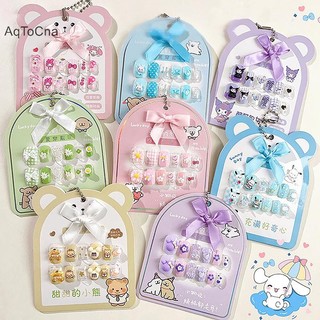 Aqtocna 12 Chiếc Sanrio Hoạt Hình Mặc Giáp Miếng Dán Dễ Thương Kuromi Melody Hoàn Thành Miếng Dán Móng Tay Có Mũi Khoan DIY Trang Trí Móng Tay HGVN