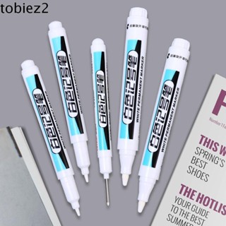 Bút đánh dấu trắng TOBIEMI, Viết mượt mà Không dễ phai Bút sơn vĩnh viễn màu trắng, Tranh lốp 0,7mm / 1,0mm / .2.5mm Chống thấm nước Không dễ bị biến dạng Bút đánh dấu dầu Graffiti
