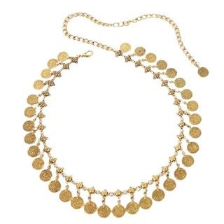 Retro Kim Loại Dây Xích Thắt Lưng Nữ Đa Năng Tua Rua Vàng Đồng Xu Trang Trí Dây Xích Thắt Lưng LR1559