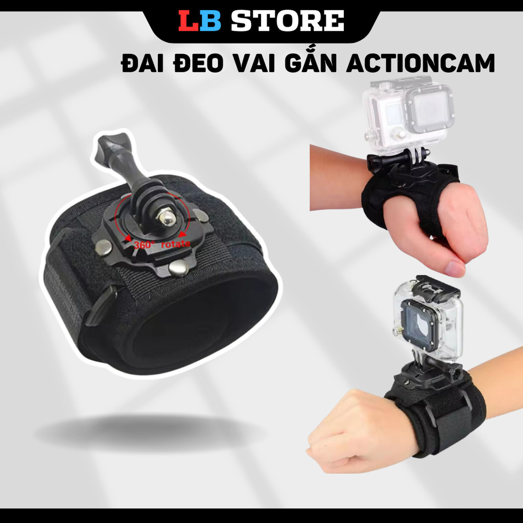 Đai đeo cổ tay xoay 360 độ cho Gopro, Actioncam
