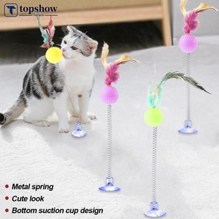 Topshow 1 Bóng Lông Vũ Mùa Xuân Đồ Chơi Mèo Cốc Hút Mèo Nhiều Màu Teaser Cây Đũa Phép Thú Cưng Đồ Chơi Tương Tác Mèo Scratcher Đồ Chơi Cung Cấp Màu Sắc Ngẫu Nhiên G9L9