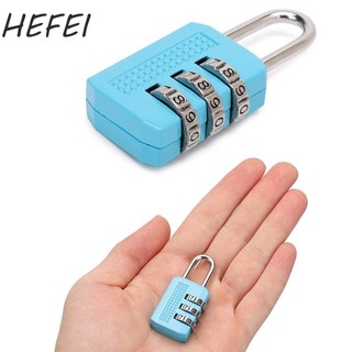 Khóa số HEFEI, Khóa mật khẩu bền Mini, Túi xách ổ khóa hợp kim chống trộm 3 chữ số đa chức năng màu trơn