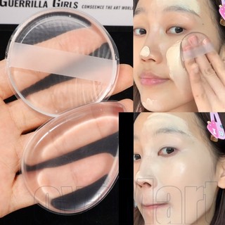 1-4 Cái Puff Bột Silicon Trong Suốt - Miếng Puff Ngón Tay Cái Tròn - Miếng Bọt Biển Trang Điểm Giọt Nước - Không Ăn Bột Thạch - Dụng Cụ Trang Điểm - Có Thể Tái Sử Dụng, Mềm Mại