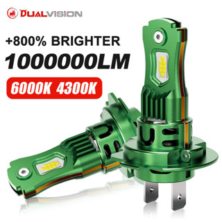 Bualvision Bóng đèn pha LED H7 Đèn CANBUS H1 H4 H11 9005 9006 Đèn Mini 1: 1 7535 CSP Đèn LED ô tô không dây có quạt cắm & chạy 4300K 6000K