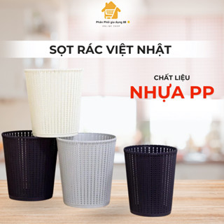 Sọt nhựa họa tiết đan mây đựng đồ đa năng Việt Nhật – Sọt rác văn phòng, để phòng
