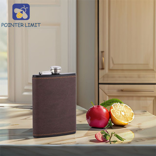 POTER LIMIT Leather Texture Hip Flask, Flagon thép không gỉ chống rò rỉ, Bar Tool 6 / 8 Oz Bình whisky dày dành cho người đàn ông Quà tặng