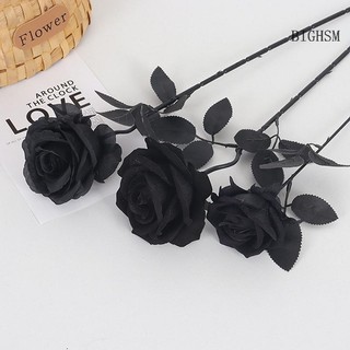 Bighsm Halloween Ma Lễ Hội Dark Series Màu Đen Nguyên Chất Hoa Hồng Đơn Kinh Dị Phong Cách Gothic Bó Hoa Trang Trí Nhà Sân Vườn Trang Trí Phòng SKK