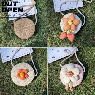 Outopen 1 Túi Đeo Vai Ống Hút Hoa Đáng Yêu Handmade Trẻ Em Bé Gái
