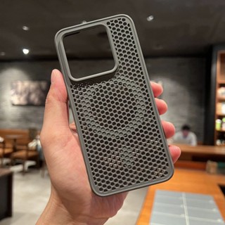 Ốp Điện Thoại Từ Tính Tản Nhiệt Cho Xiaomi 15 14 13 Pro 13T Pro POCO F5 F6 Pro Redmi K70 K60 Ultra Pro Vỏ Lưới Thoáng Khí Chống Sốc Ốp Lưng Cứng Mờ