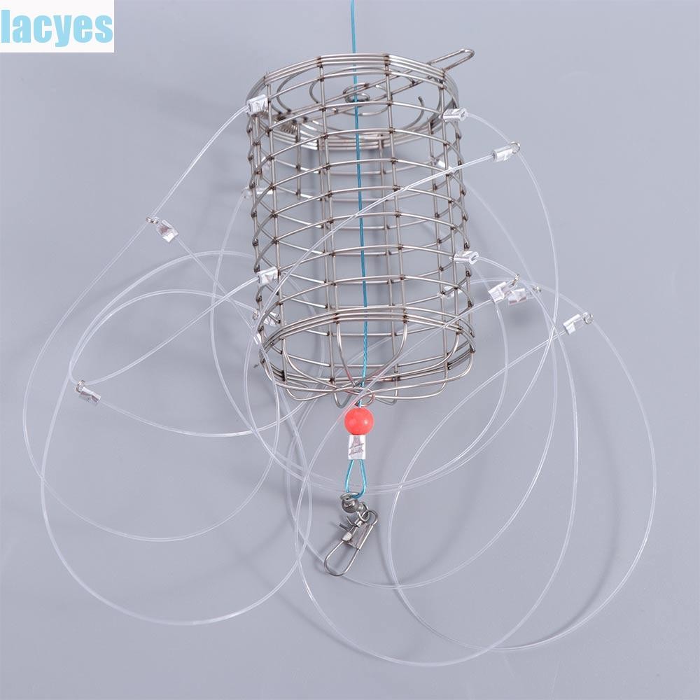 LACYES Dụng cụ bắt cua, Dây thép không gỉ 8 vòng Lồng câu cá cua, Bẫy cá hồi bẫy bẫy bẫy câu cá Câu 